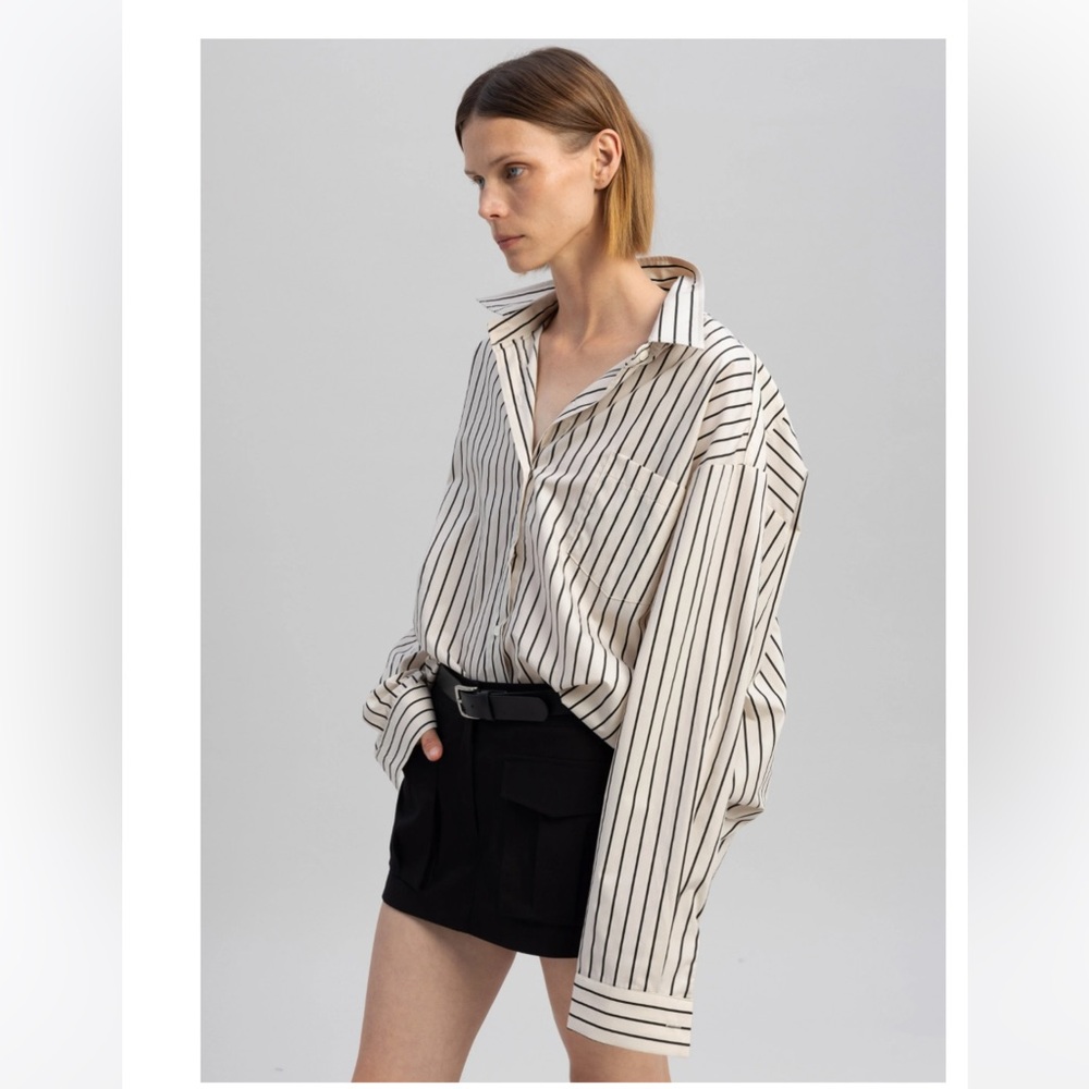 The Frankie Shop - Anette Striped Shirt - Cream OS